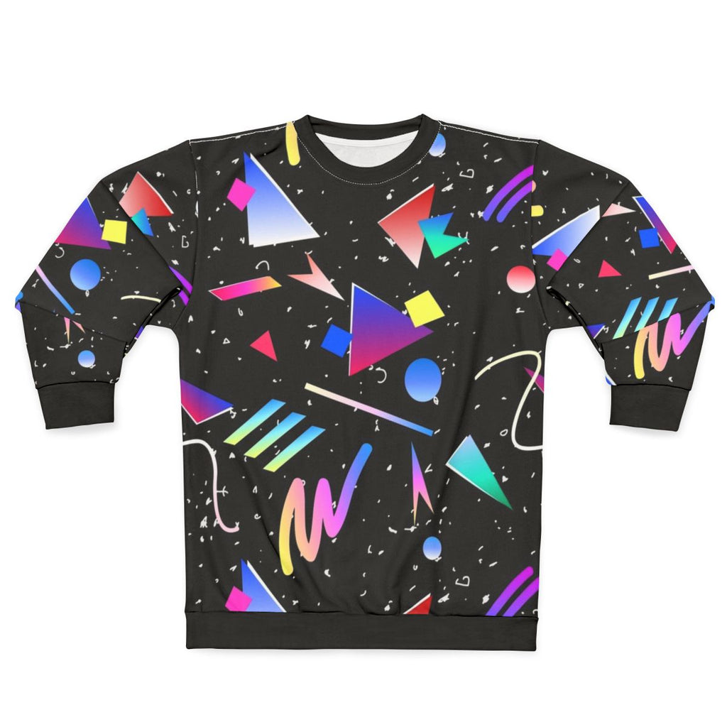 80s 90s Abstract Pattern Black Sweatshirt
