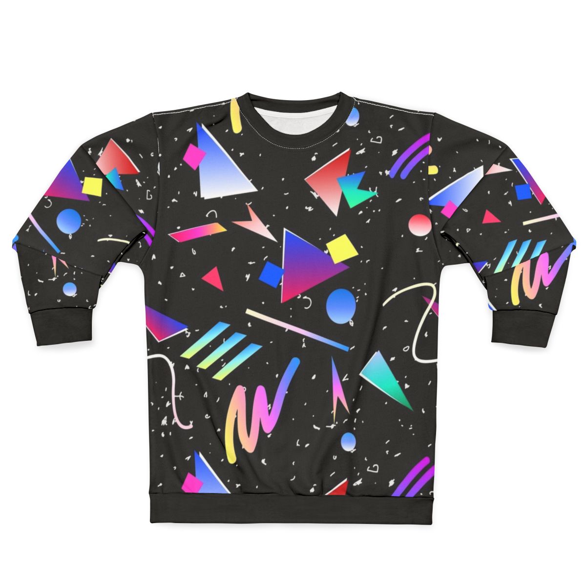 80s 90s Abstract Pattern Black Sweatshirt