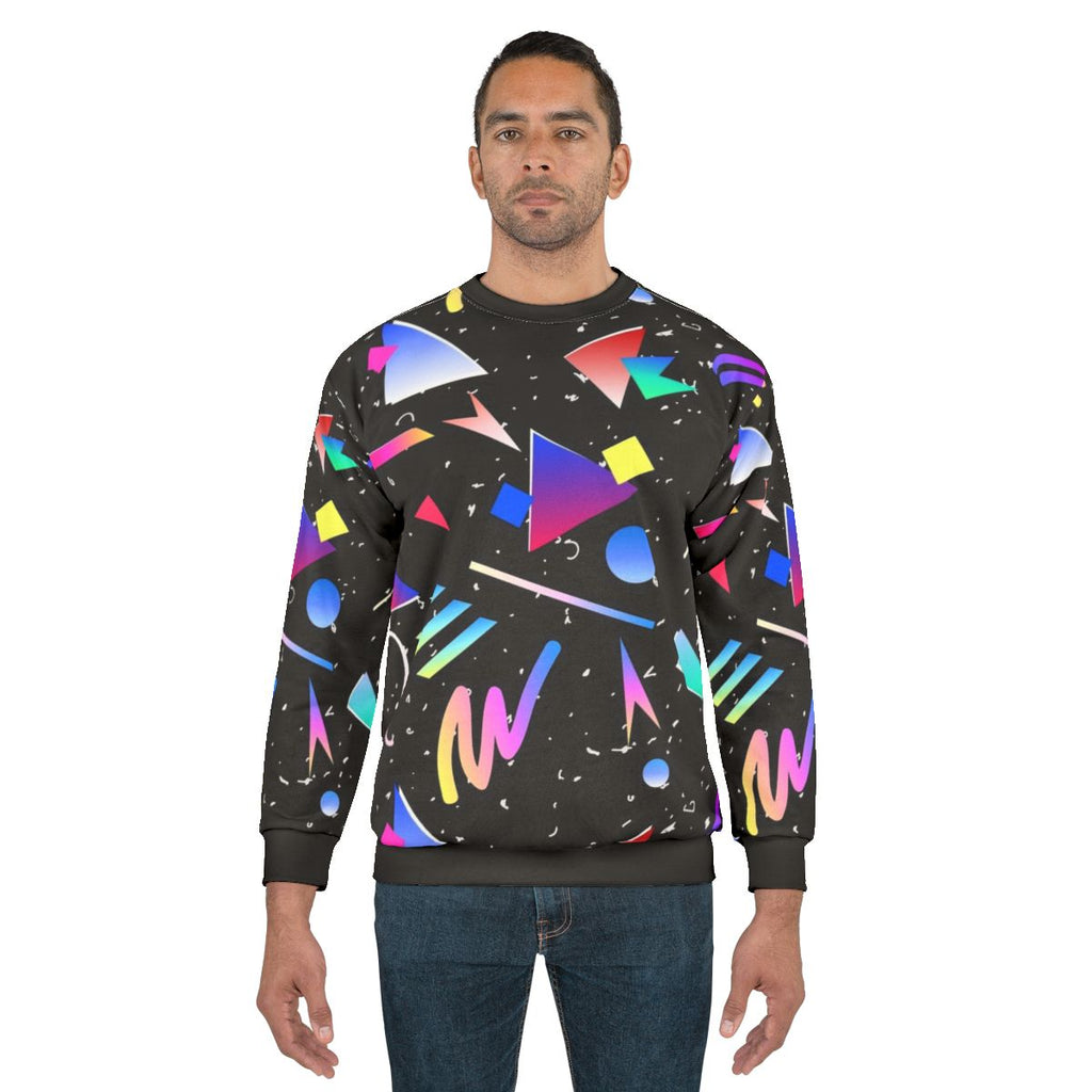 80s 90s Abstract Pattern Black Sweatshirt
