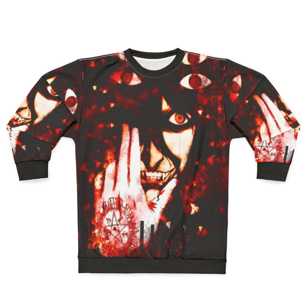Hellsing anime-inspired sweatshirt with dark, gothic design