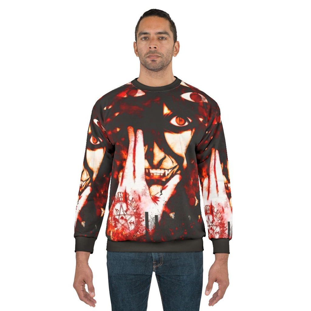 Hellsing anime-inspired sweatshirt with dark, gothic design