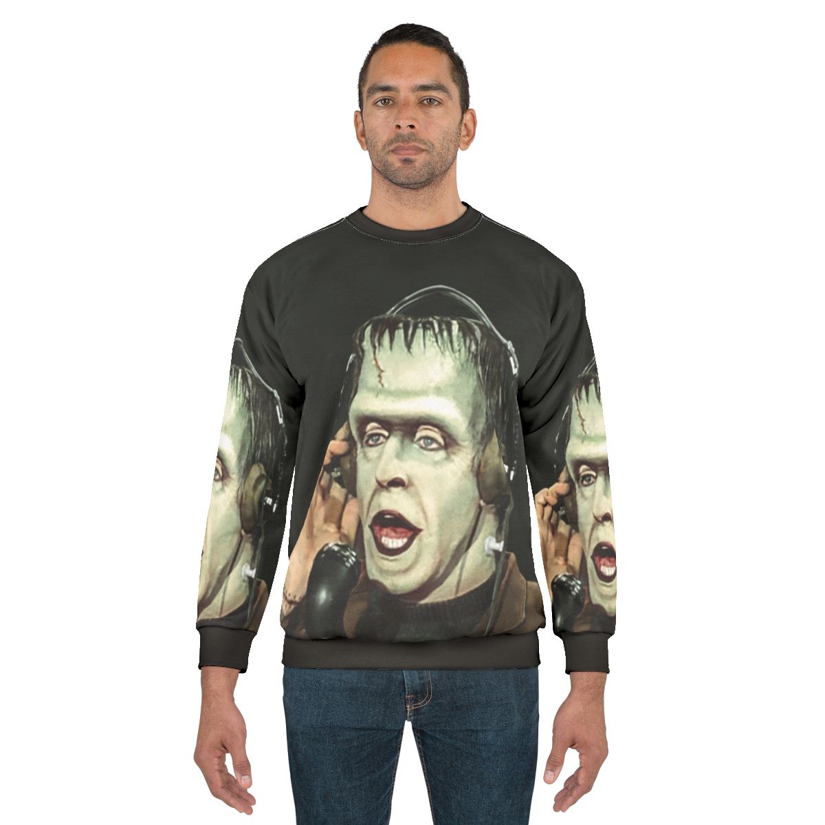 The Munsters Herman Munster at the Radio Unisex Sweatshirt