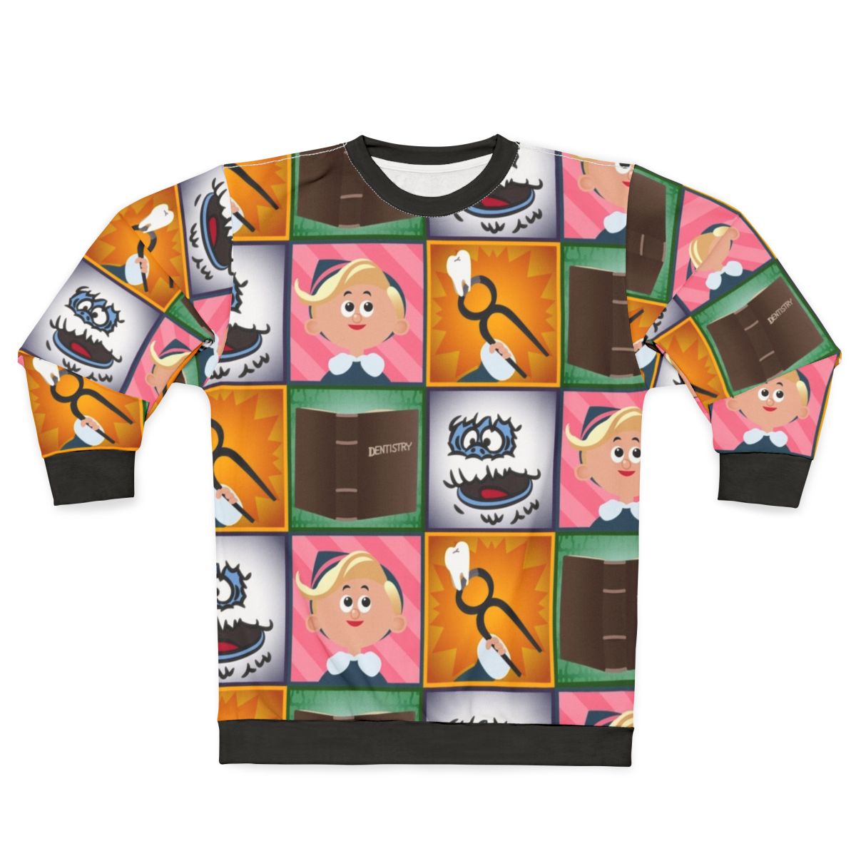 Hermey Square Christmas Sweatshirt with Rudolph the Red-Nosed Reindeer Inspired Design