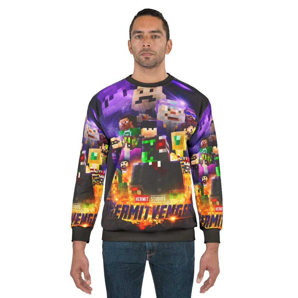 Hermitcraft and Avengers inspired minecraft sweatshirt