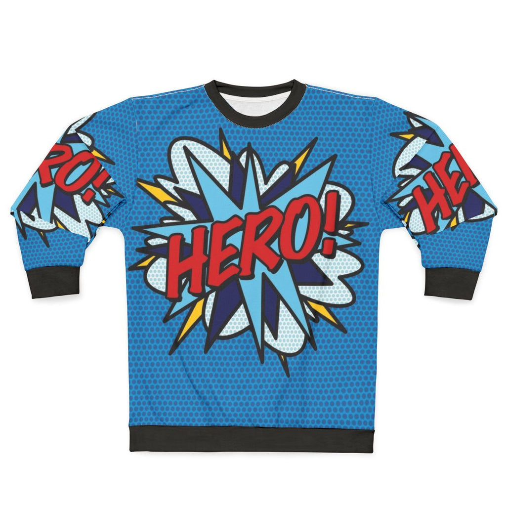 Retro hero comic book pop art sweatshirt