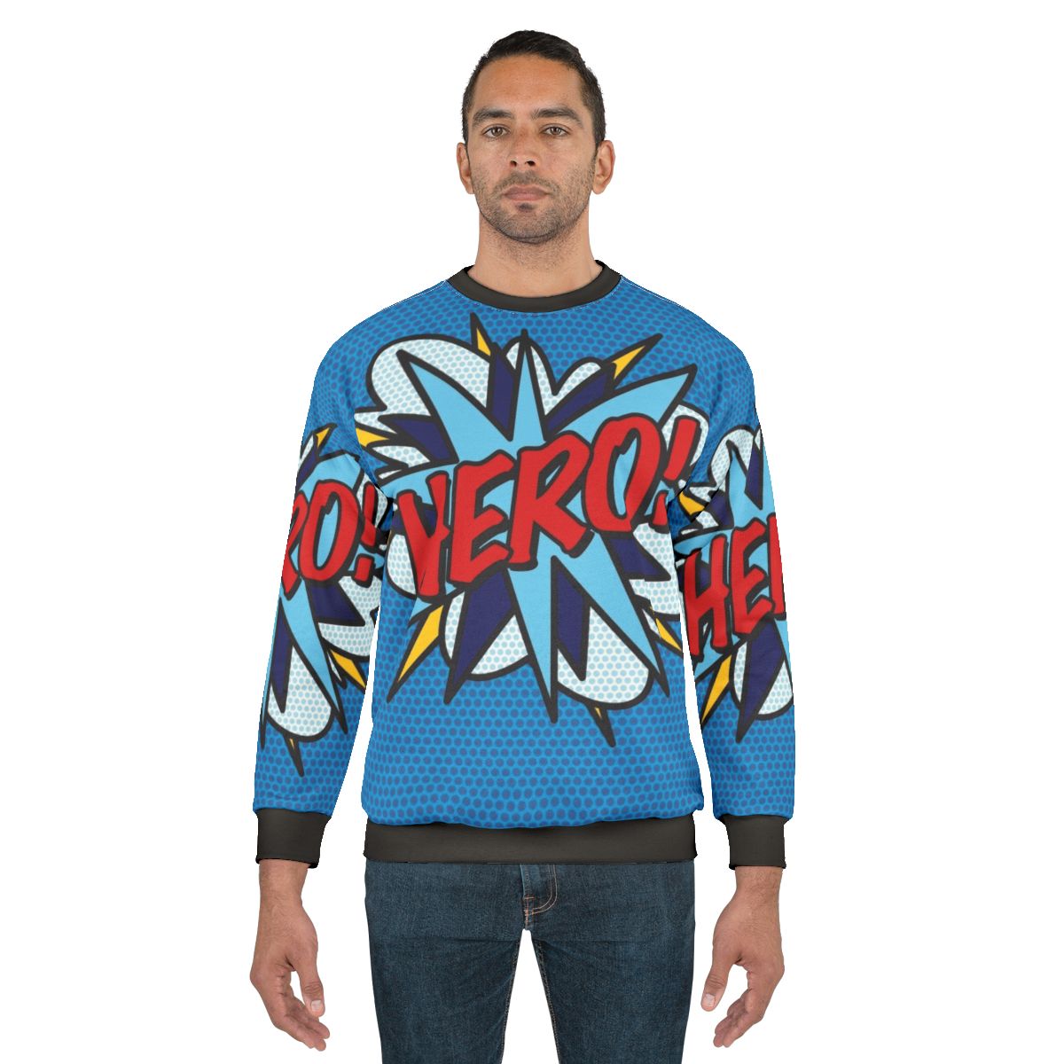 Retro hero comic book pop art sweatshirt