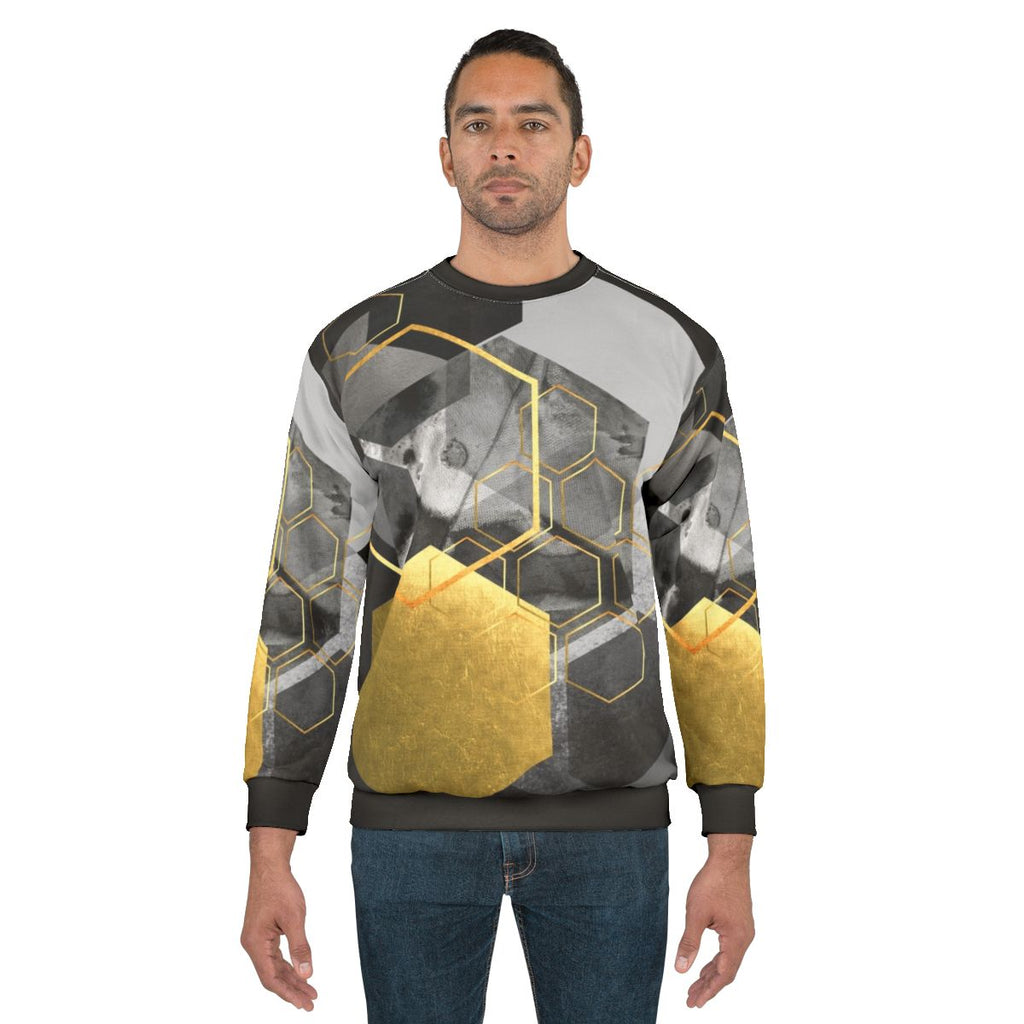 A geometric hexagonal pattern sweatshirt