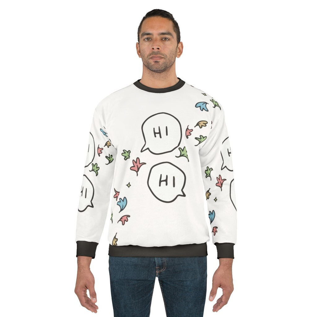 Hi Heartstopper Sweatshirt Featuring the Main Characters Nick Nelson and Charlie Spring
