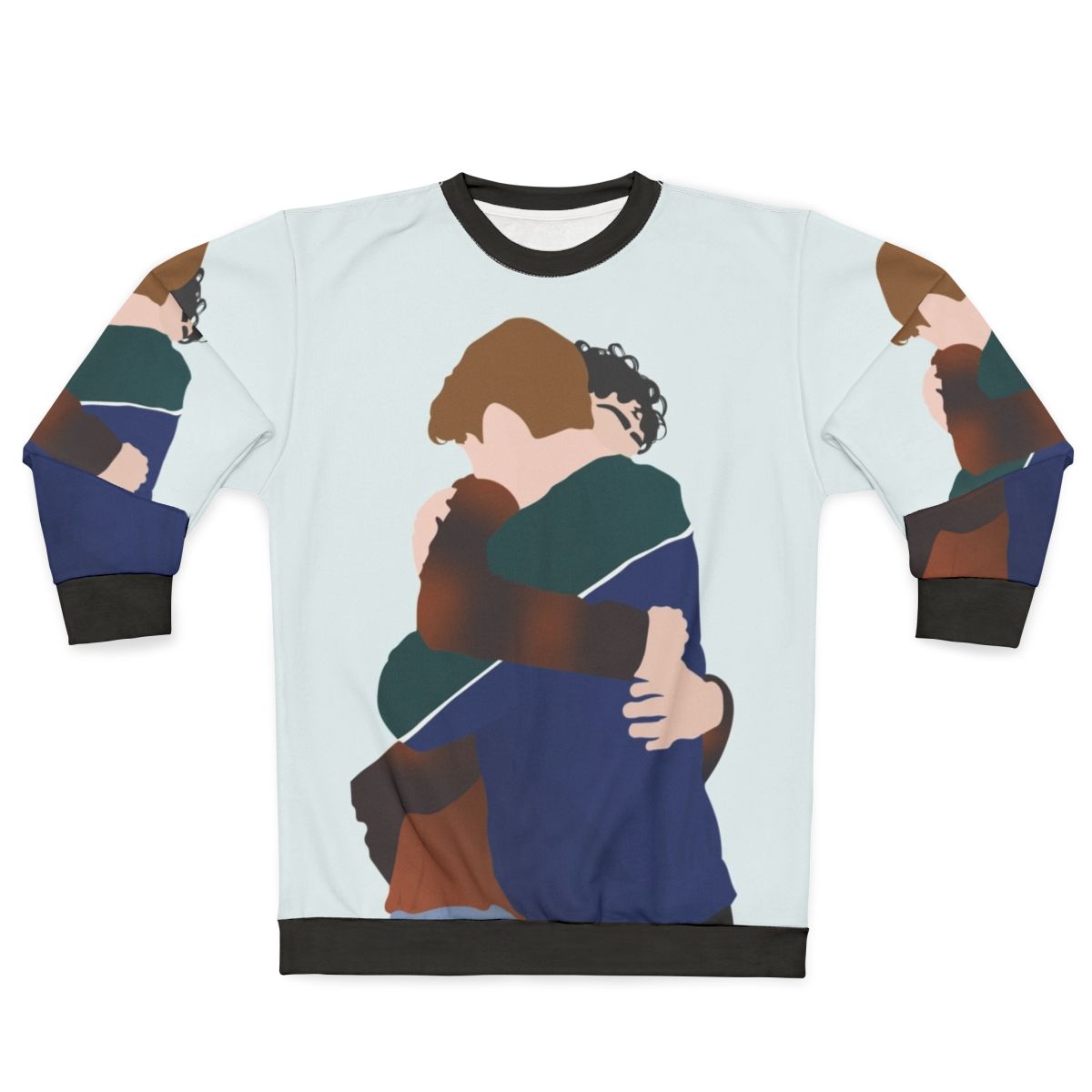 Heartstopper inspired sweatshirt featuring characters Nick Nelson and Charlie Spring hugging