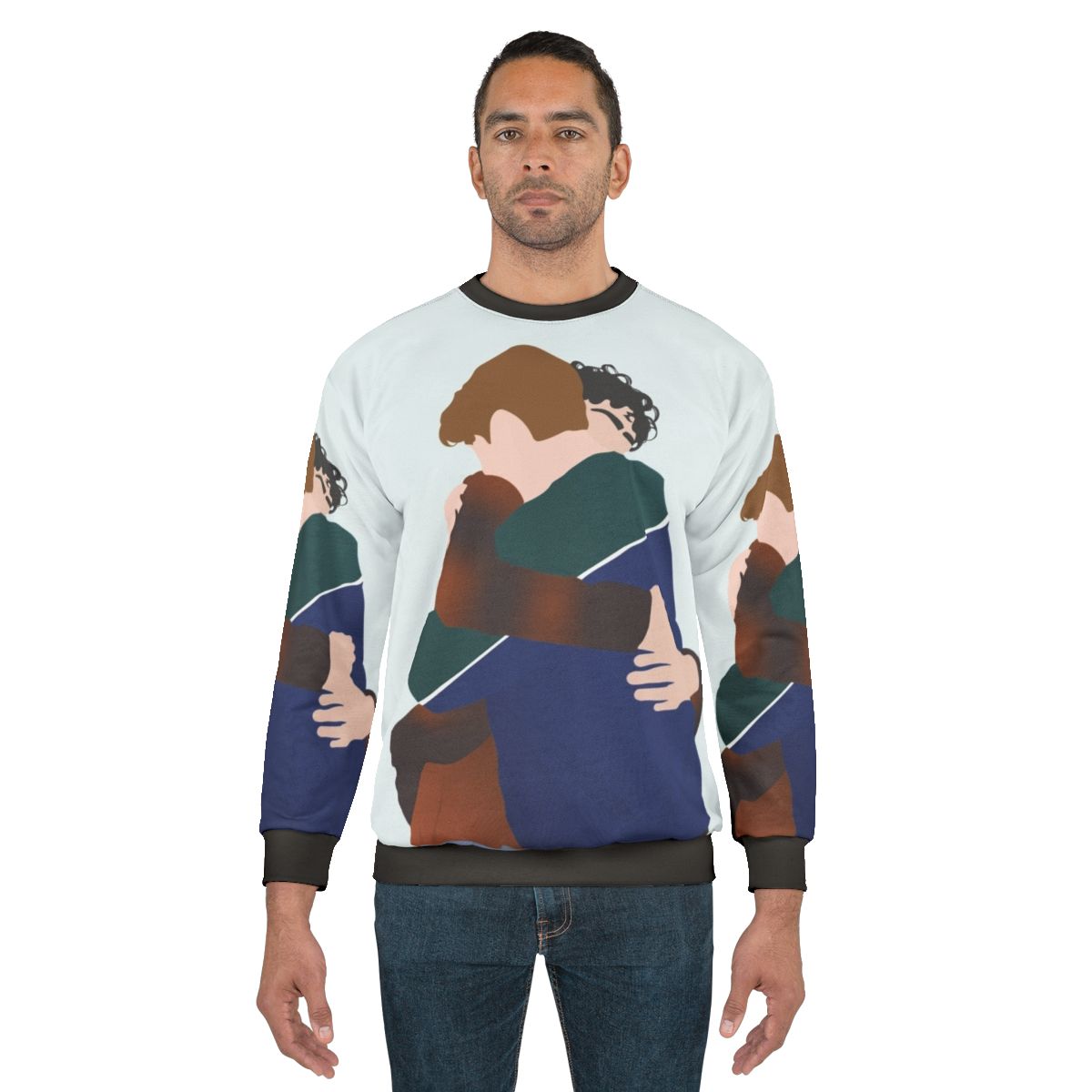 Heartstopper inspired sweatshirt featuring characters Nick Nelson and Charlie Spring hugging