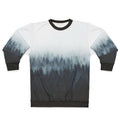 High and Low Sweatshirt with Foggy Forest Design