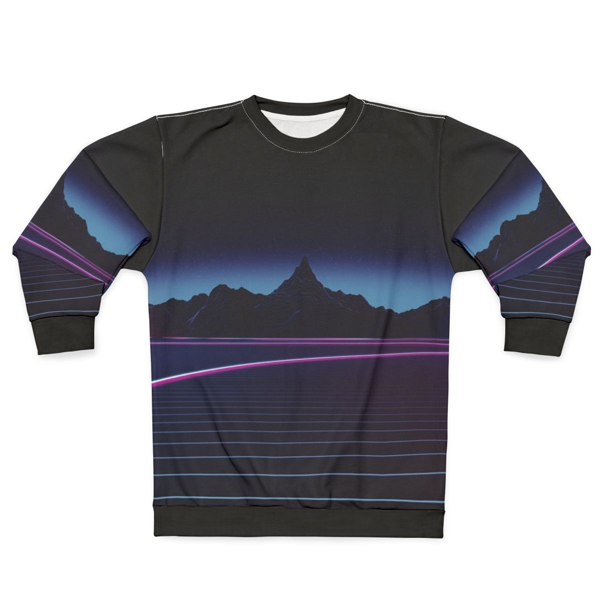 Retro neon landscape highway sweatshirt