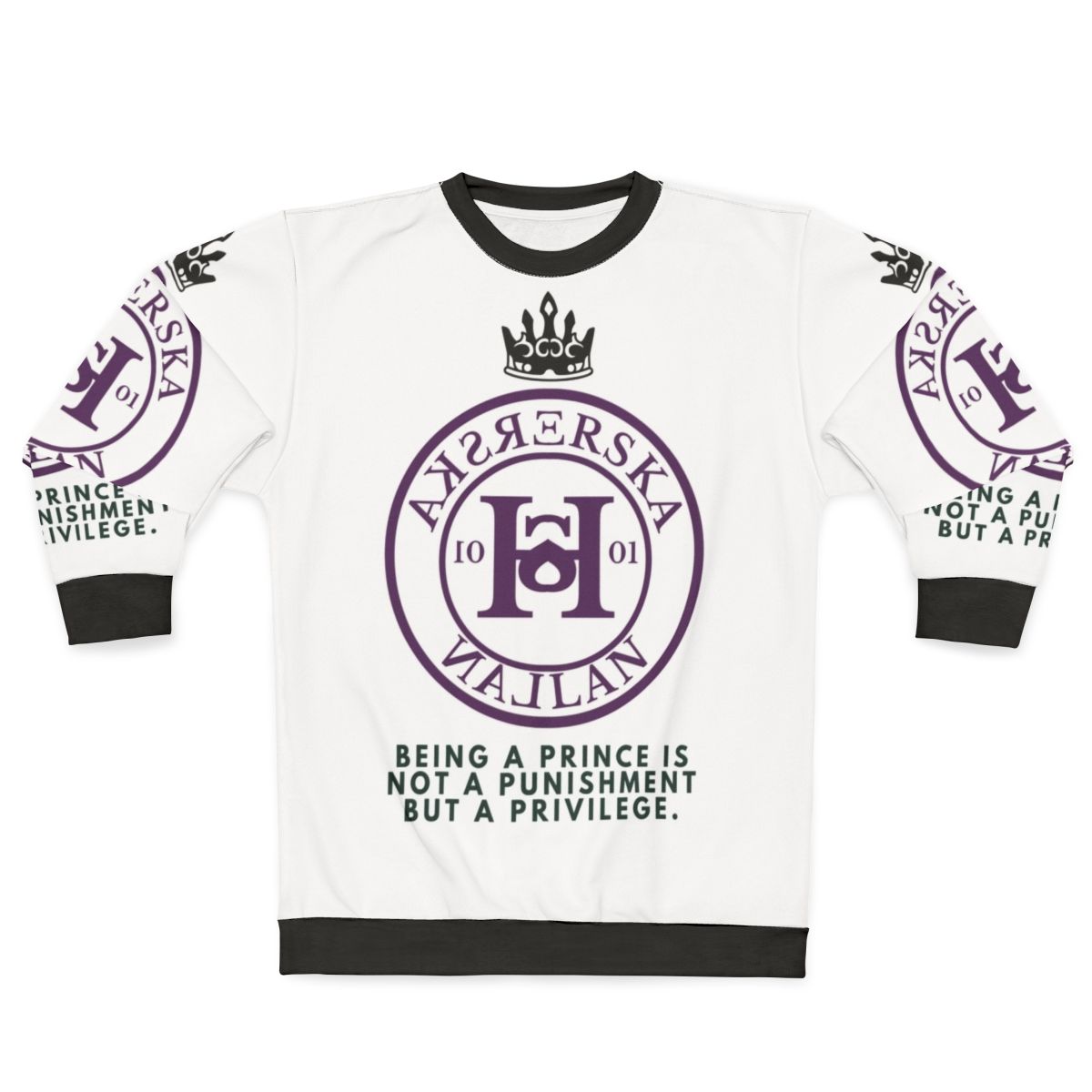 Young Royals Netflix Sweatshirt featuring Hillerska Skolan logo