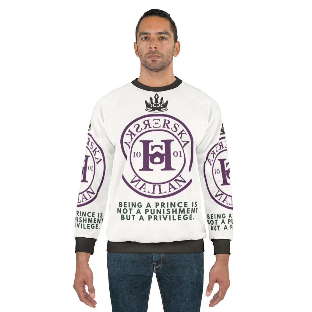 Young Royals Netflix Sweatshirt featuring Hillerska Skolan logo