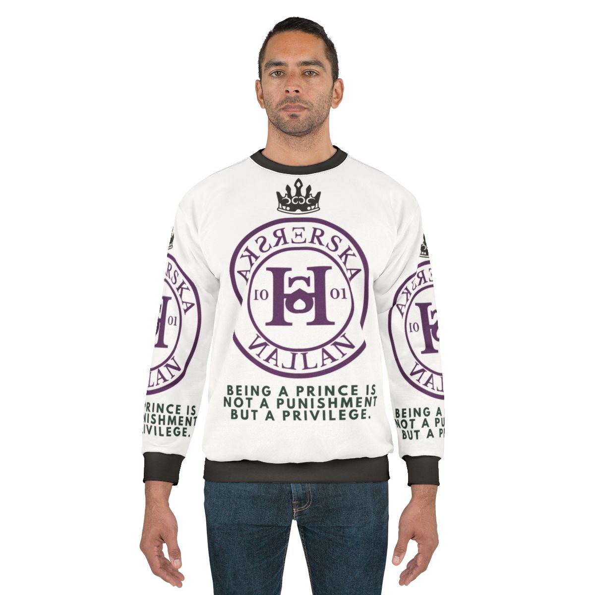 Young Royals Netflix Sweatshirt featuring Hillerska Skolan logo