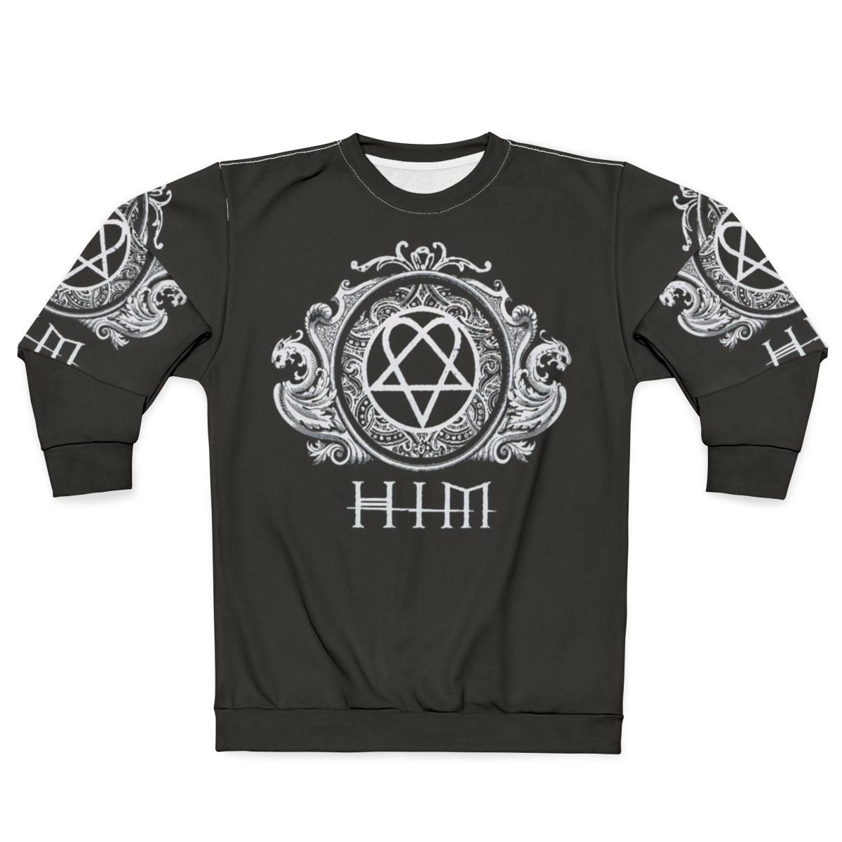 HIM band sweatshirt featuring the iconic heartagram logo