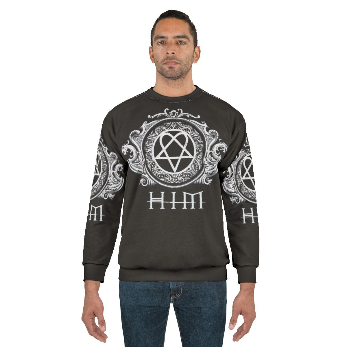 HIM band sweatshirt featuring the iconic heartagram logo