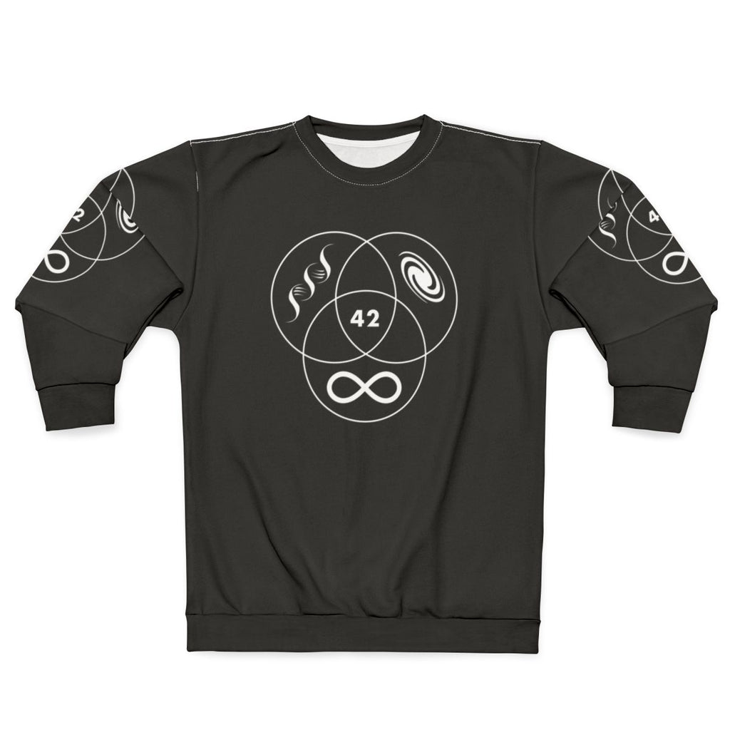 Hitchhiker's Guide to the Galaxy 42 Sweatshirt featuring geeky sci-fi comedy design