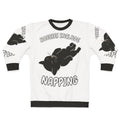 A black cat sweatshirt with the text "Hobbies Include Napping"