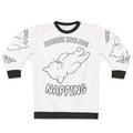 Napping hobbies white cat sweatshirt