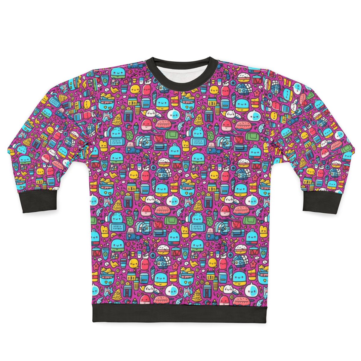 Hobbies cartoon abstract pattern sweatshirt