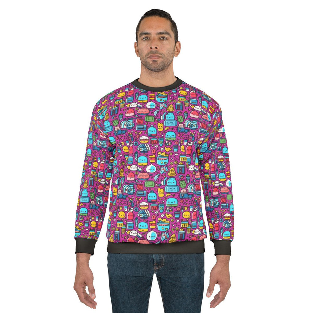 Hobbies cartoon abstract pattern sweatshirt