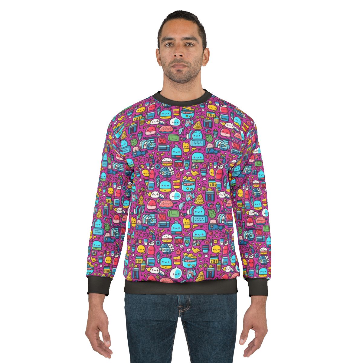 Hobbies cartoon abstract pattern sweatshirt