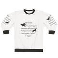 Magical hobbies sweatshirt featuring fantasy elements like dragons, mermaids, and fairies