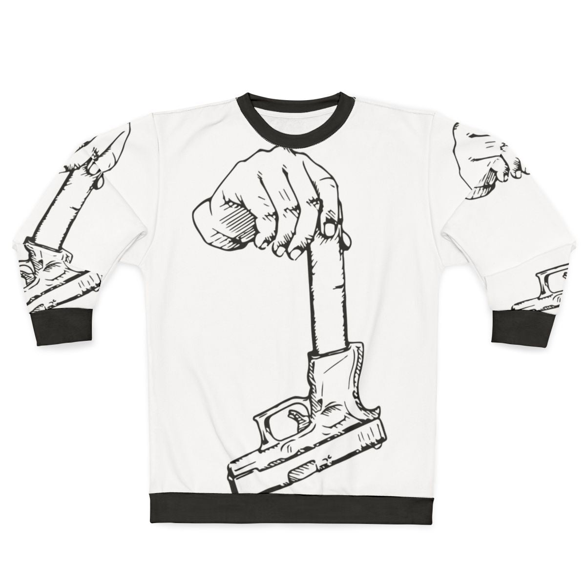 Extended Clip Sweatshirt with Trap and Drill Music Inspired Graphics