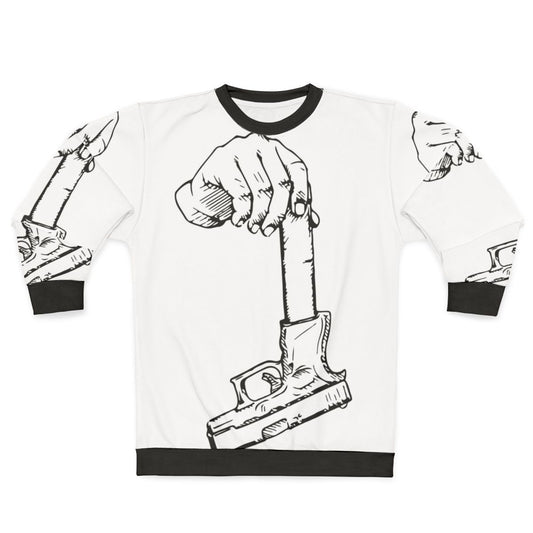 Extended Clip Sweatshirt with Trap and Drill Music Inspired Graphics