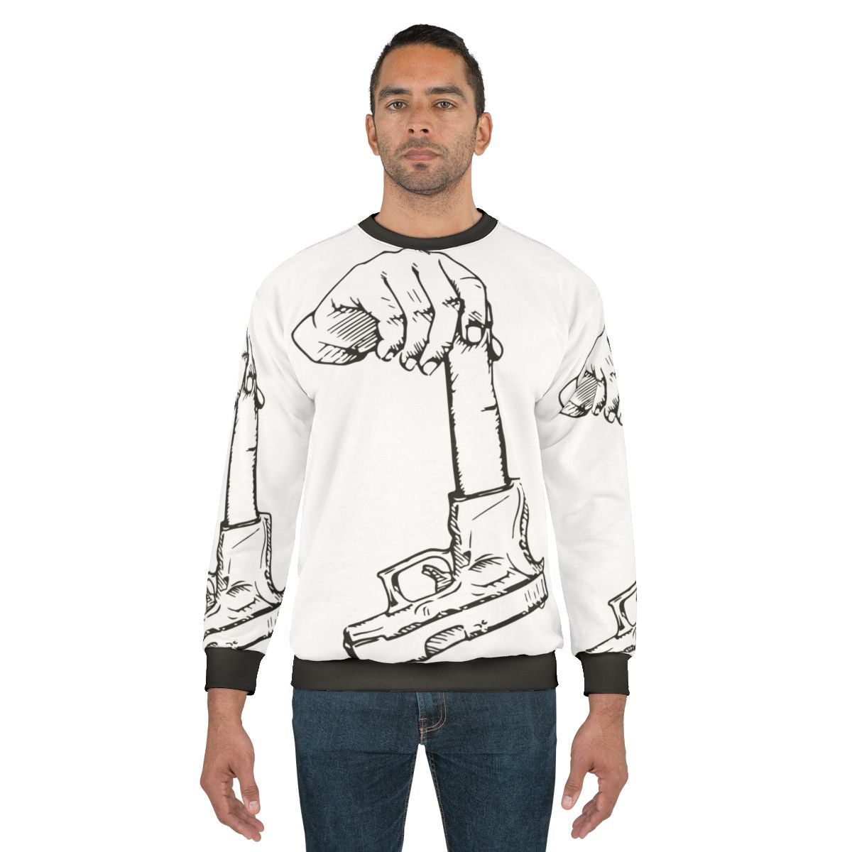 Extended Clip Sweatshirt with Trap and Drill Music Inspired Graphics