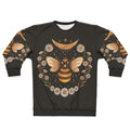 Honey Moon Witch Sweatshirt with Floral Honeycomb and Crescent Moon Design