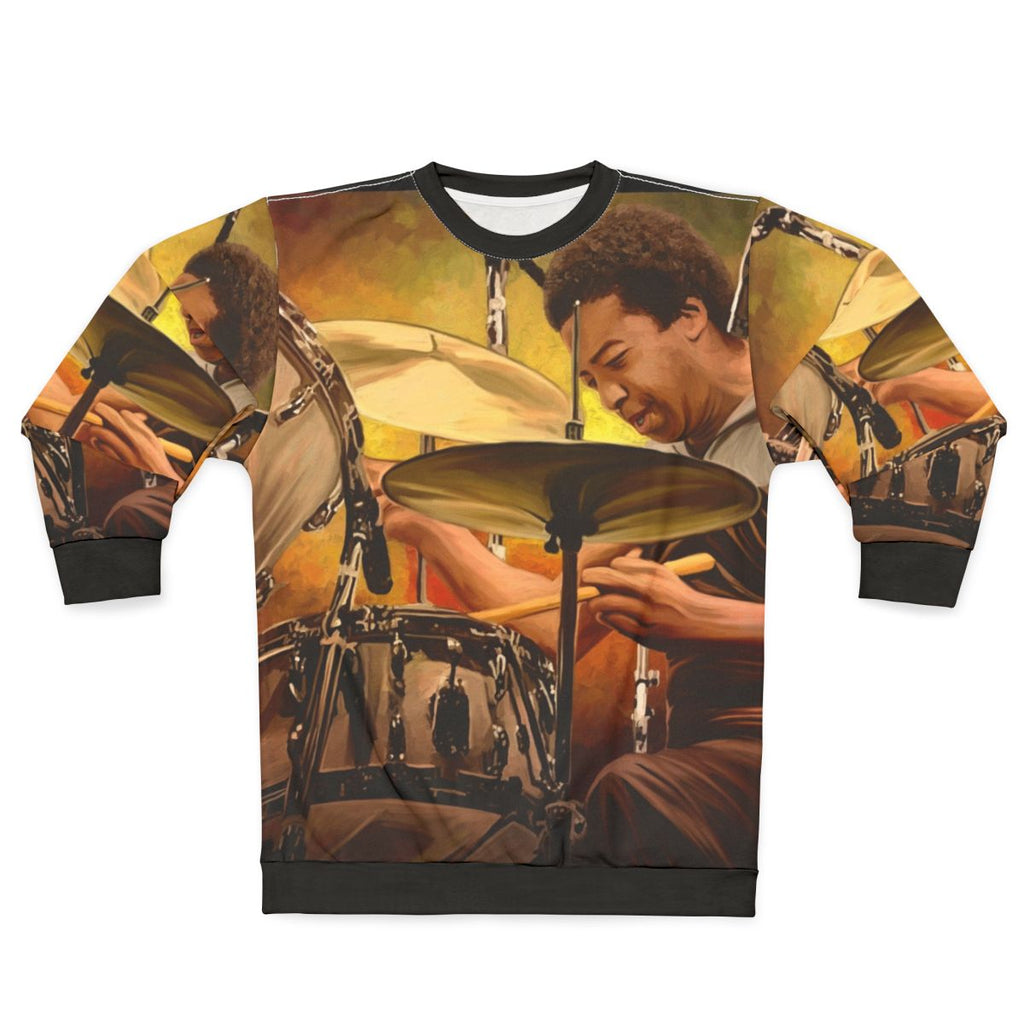Sweatshirt honoring legendary black jazz drummer Tony Williams