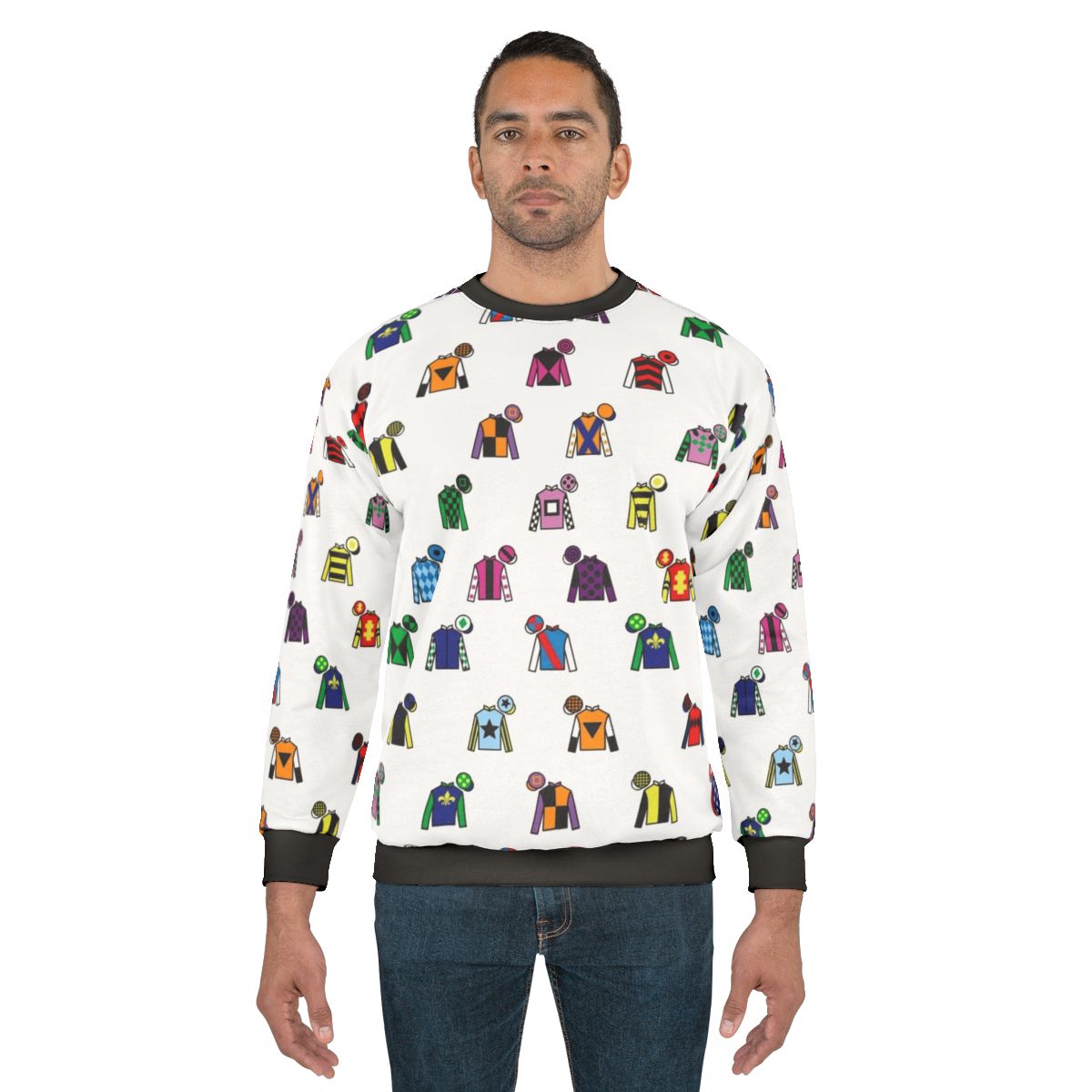 Colorful jockey silks horse racing sweatshirt