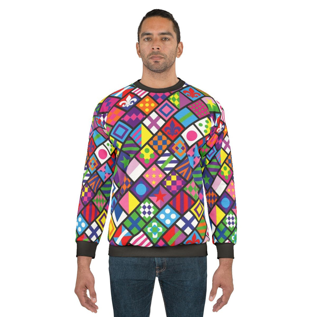 Colorful horse racing jockey silks sweatshirt