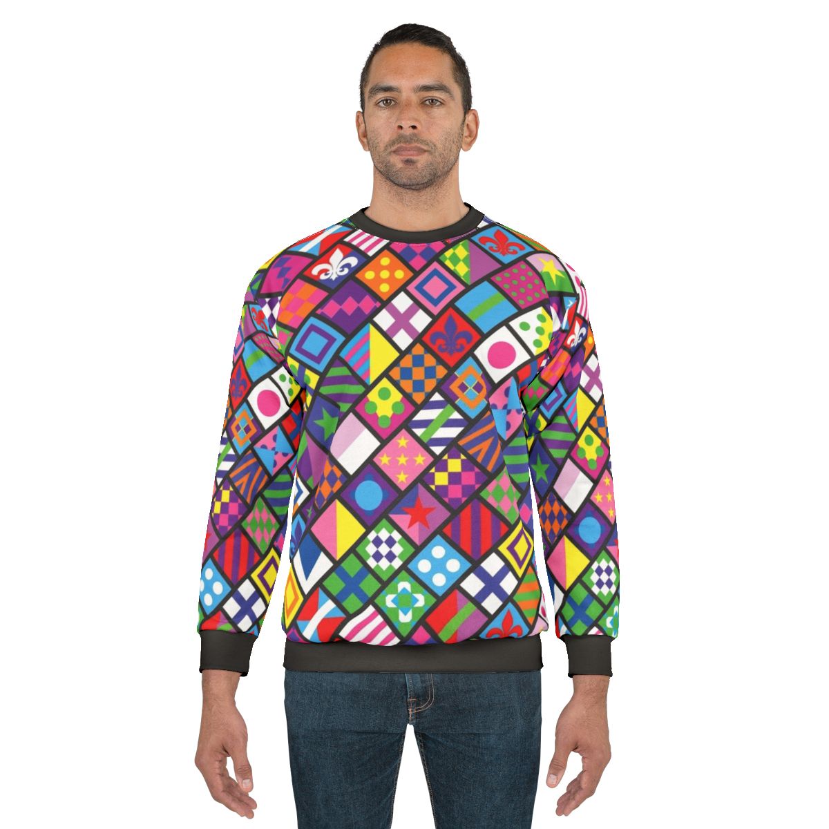 Colorful horse racing jockey silks sweatshirt