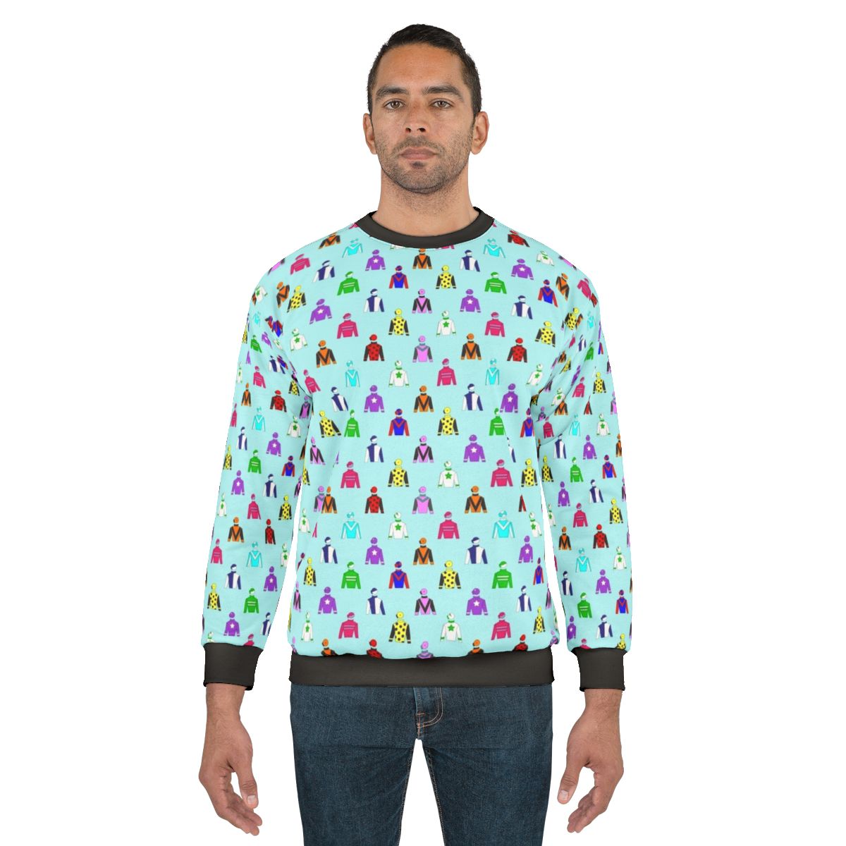Colorful horse racing jockey silks sweatshirt