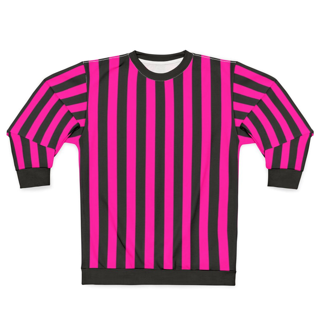 Hot pink and black striped sweatshirt