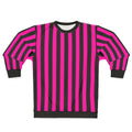 Hot pink and black striped sweatshirt