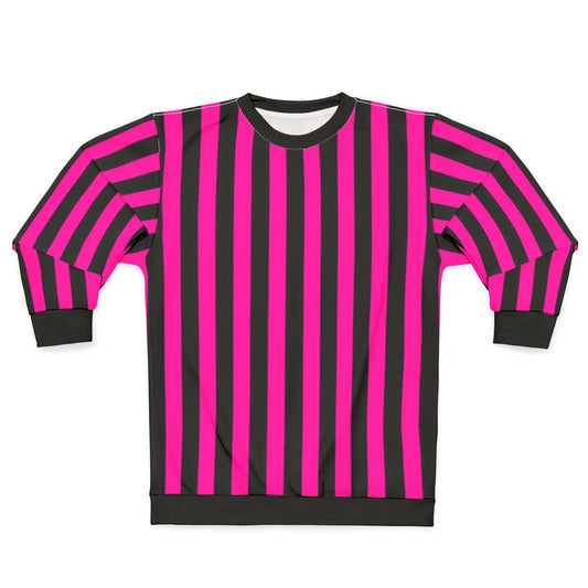 Hot pink and black striped sweatshirt