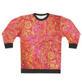 Hot pink and gold baroque floral pattern metallic boho-chic sweatshirt