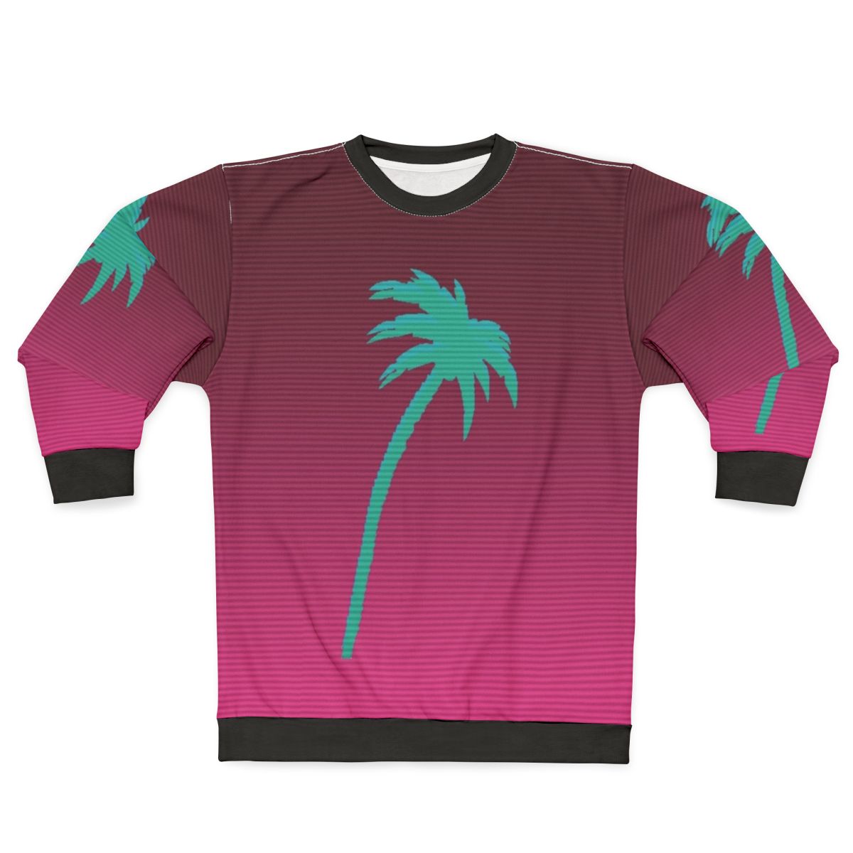 Hotline Miami inspired palmtree vaporwave sweatshirt