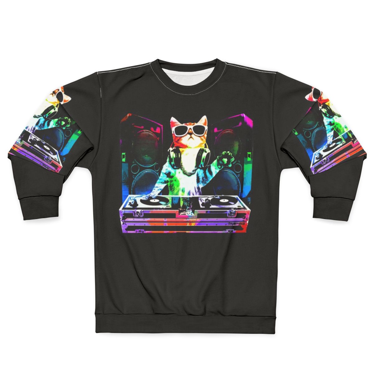 Colorful DJ Cat Sweatshirt