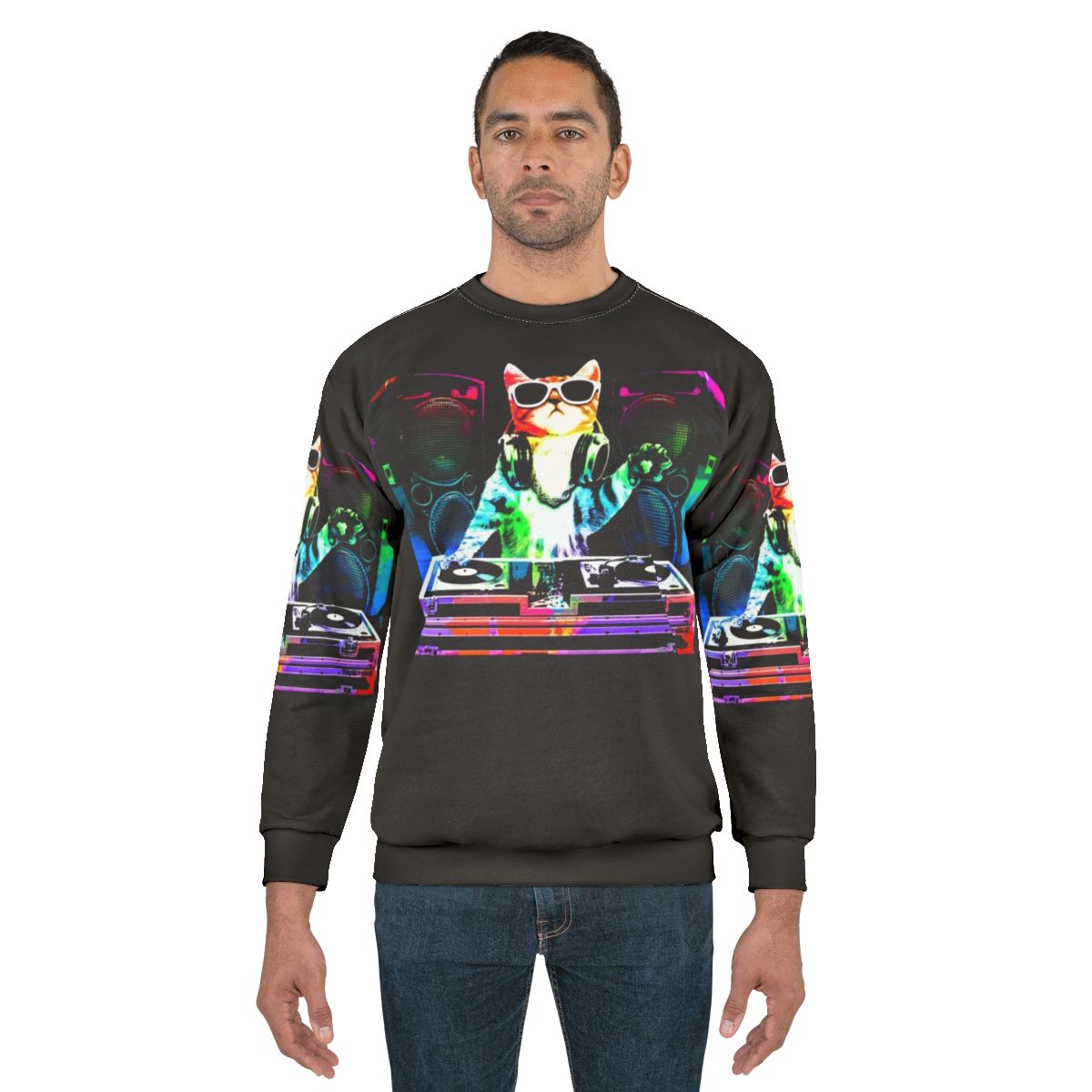 Colorful DJ Cat Sweatshirt