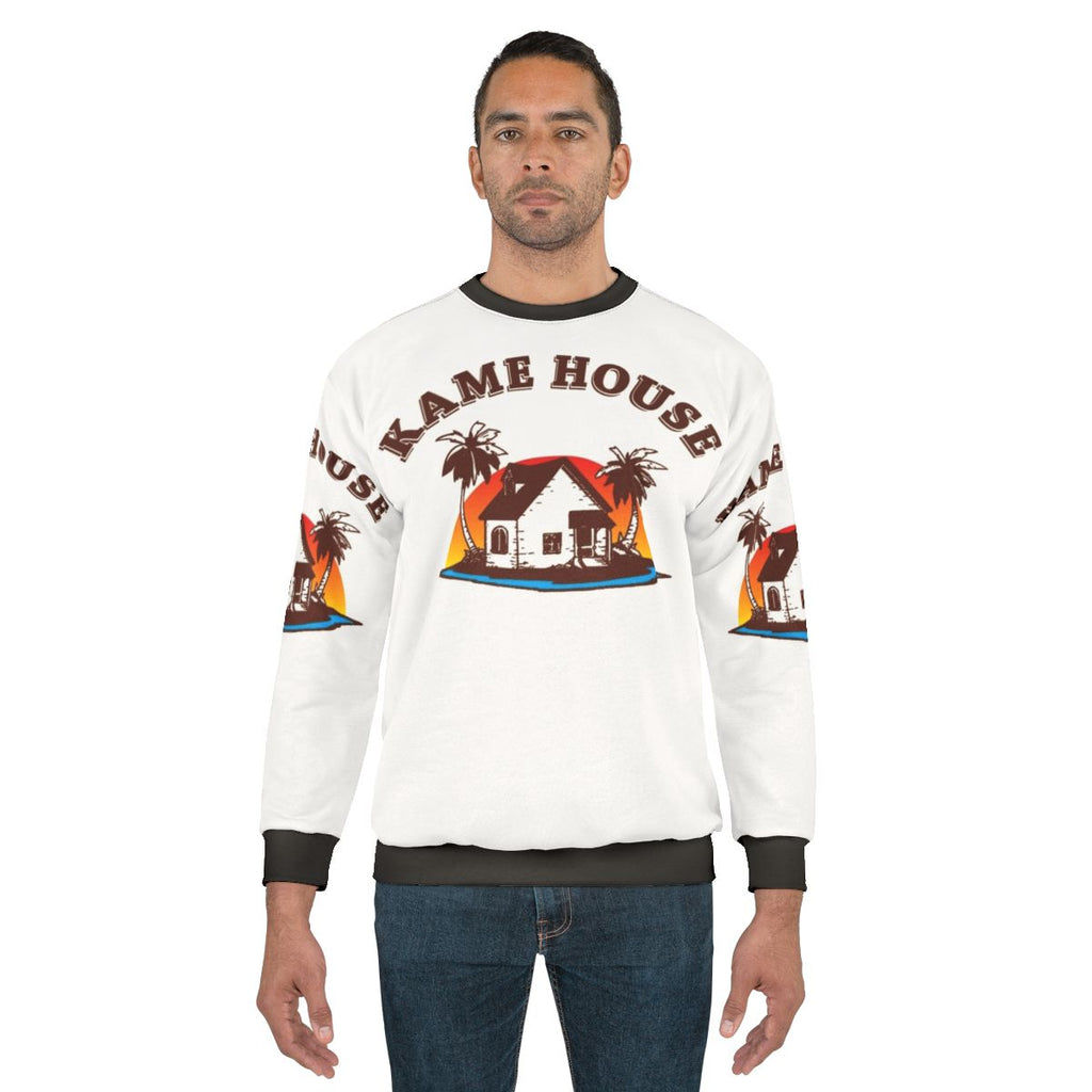 House of Training Movie Sweatshirt with Tropical Palm Tree Design