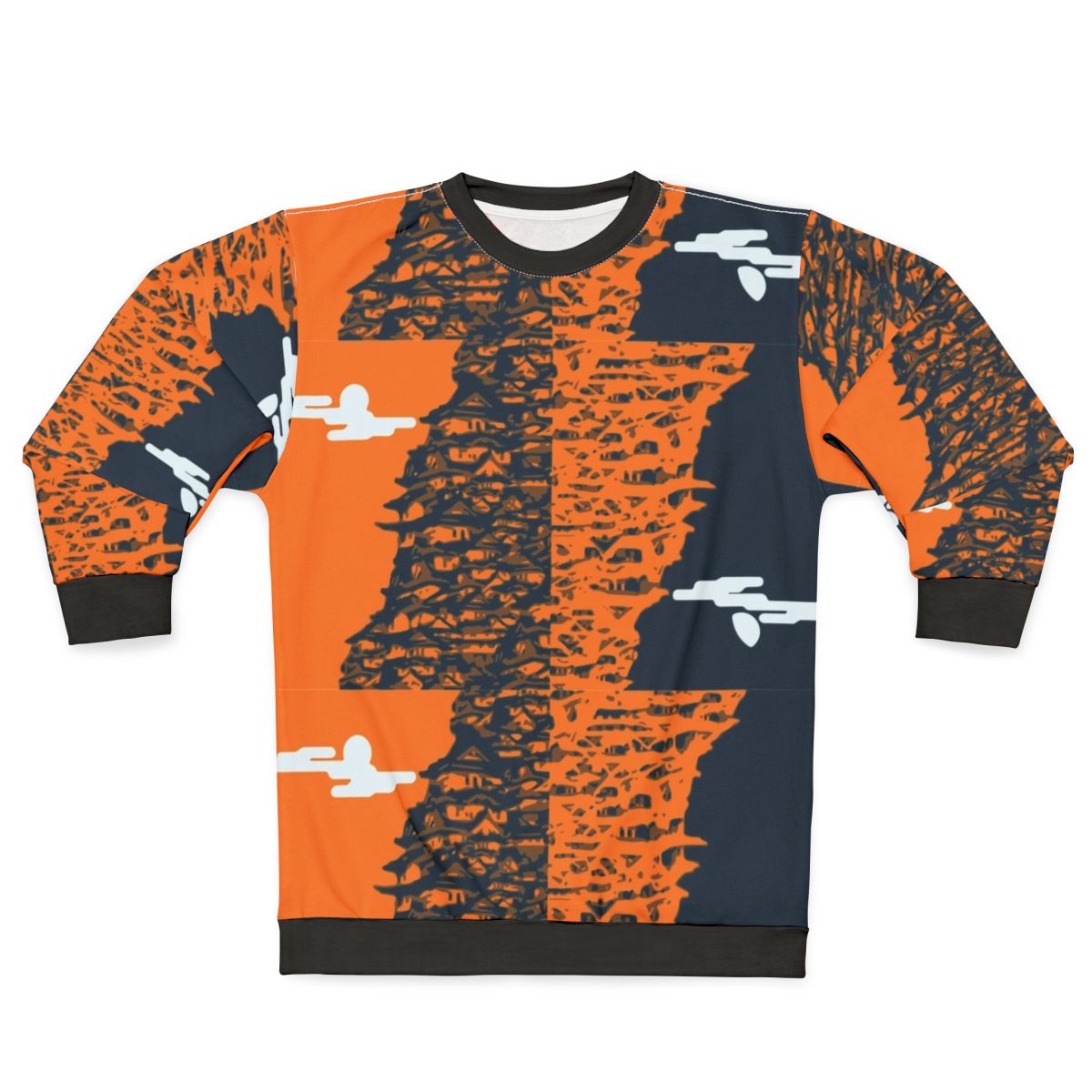 Asian-style houses sweatshirt with Japanese pattern design