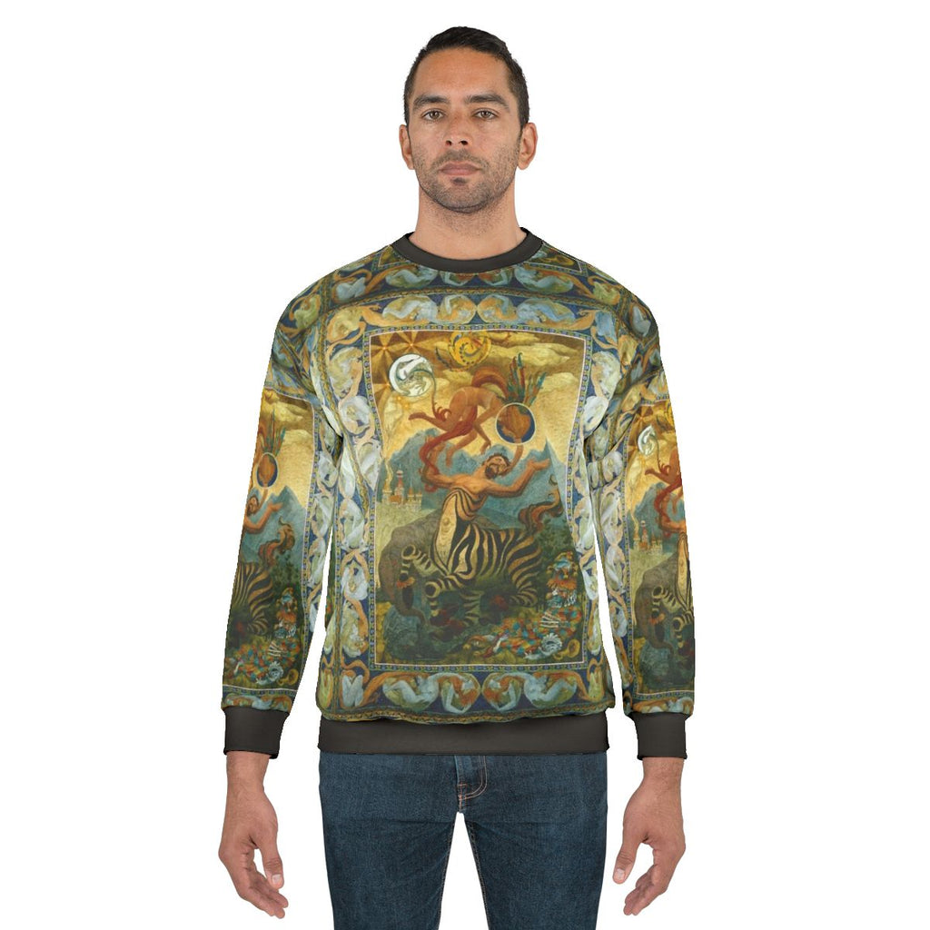 Oliver Grimley Fine Art Sweatshirt with Vibrant Fantasy Creatures