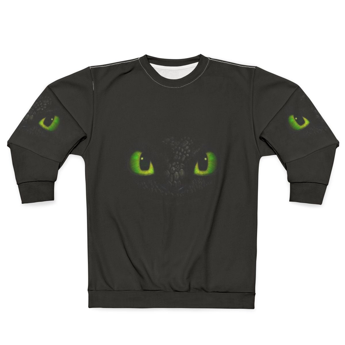 Toothless the Night Fury from How to Train Your Dragon on a black sweatshirt