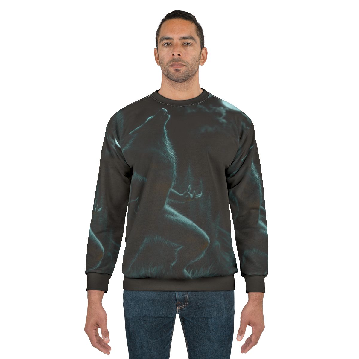 Howl of the Werewolf Sweatshirt featuring a werewolf howling at the full moon