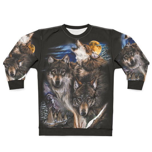 Howling Wolves In Full Moon Sweatshirt